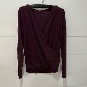 Plum colored wrap blouse